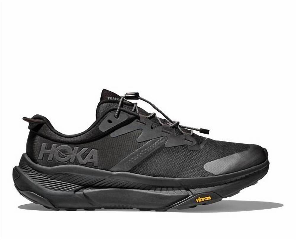 NEW HOKA men's transport outdoor shoes in black/black